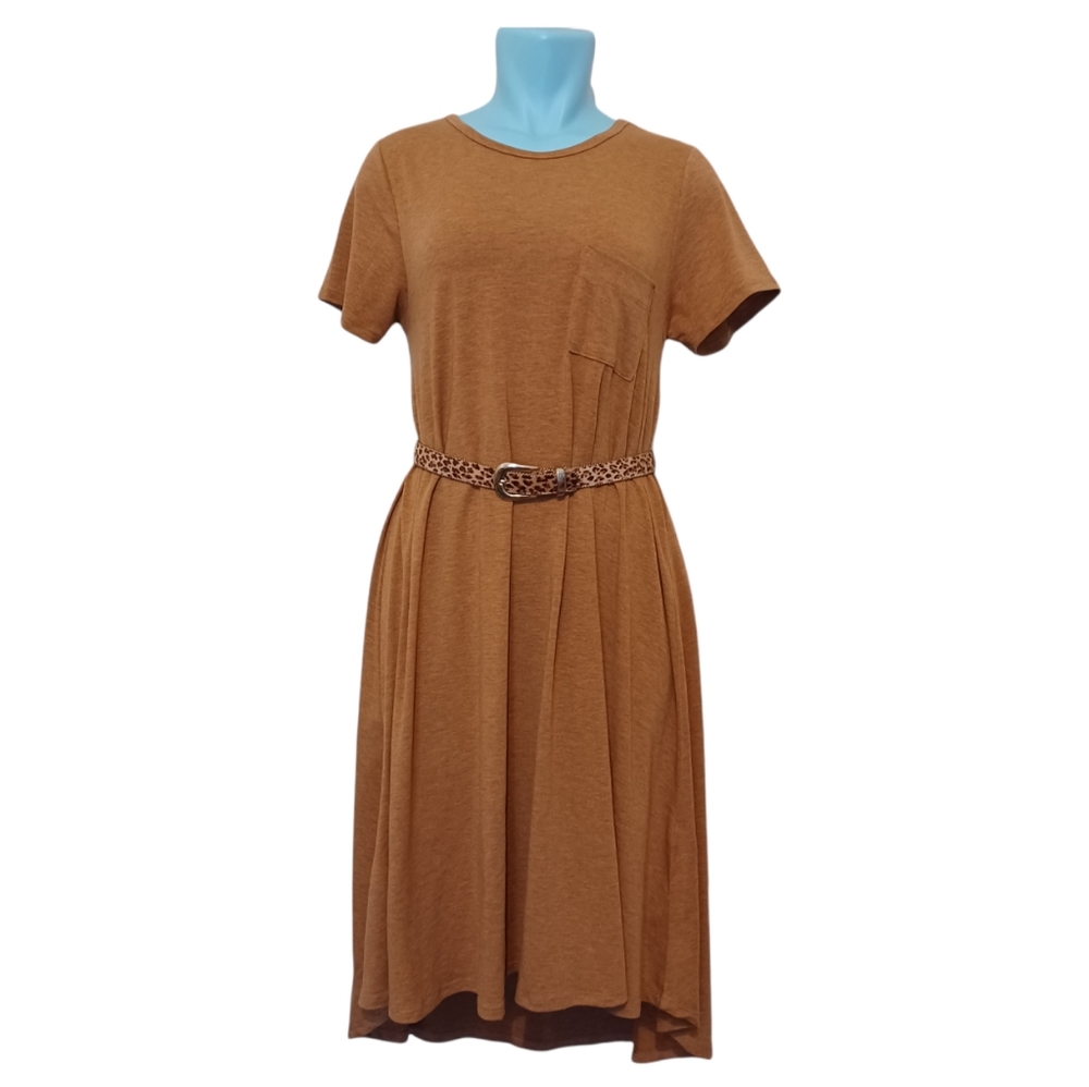 LuLaRoe Carly Perfect Fall Dress Tan Size Small - Picture 5 of 10